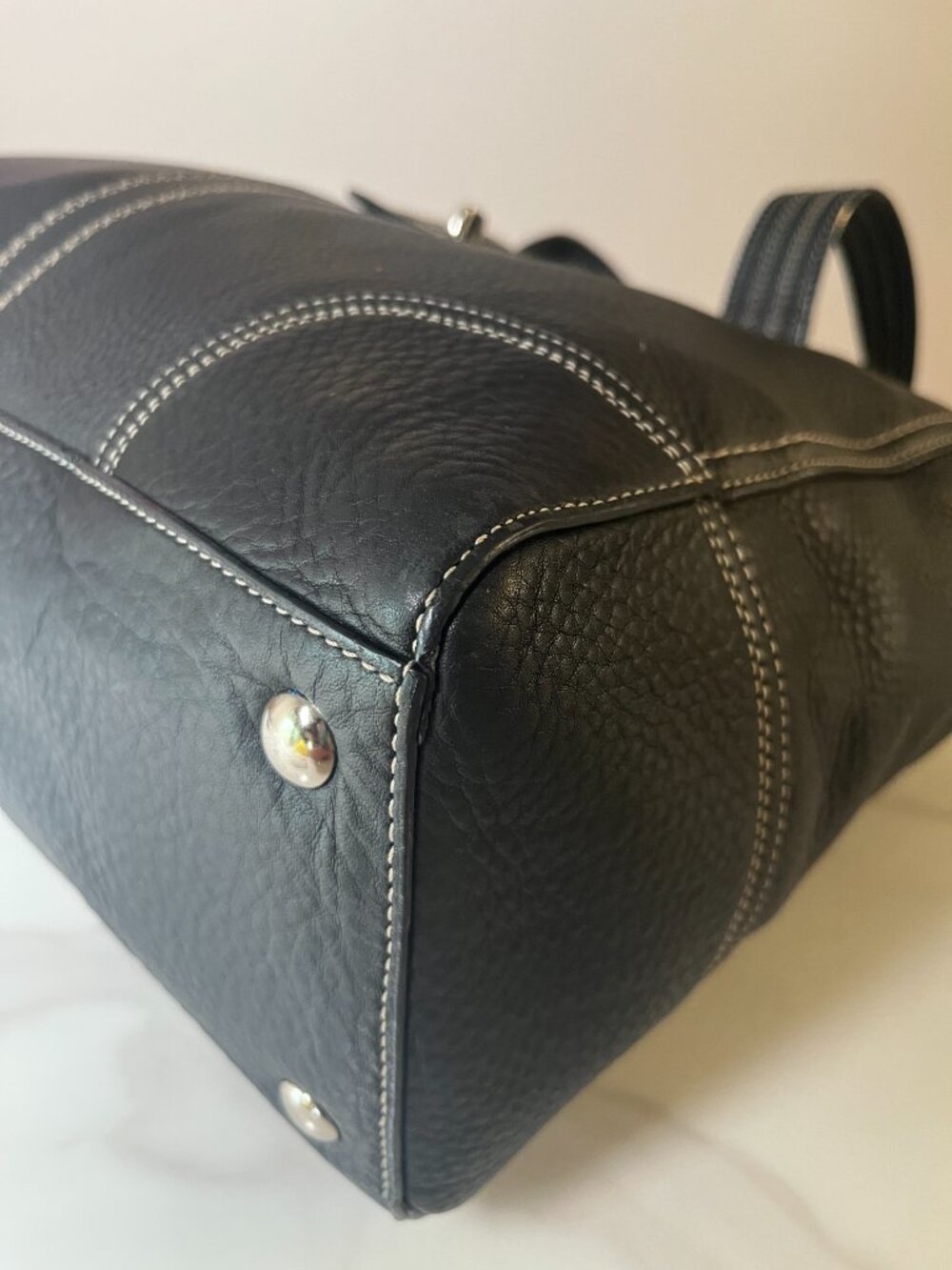 Coach Black Pebbled Leather Turnlock Tote Carryall F16960 EUC - Picture 11 of 16